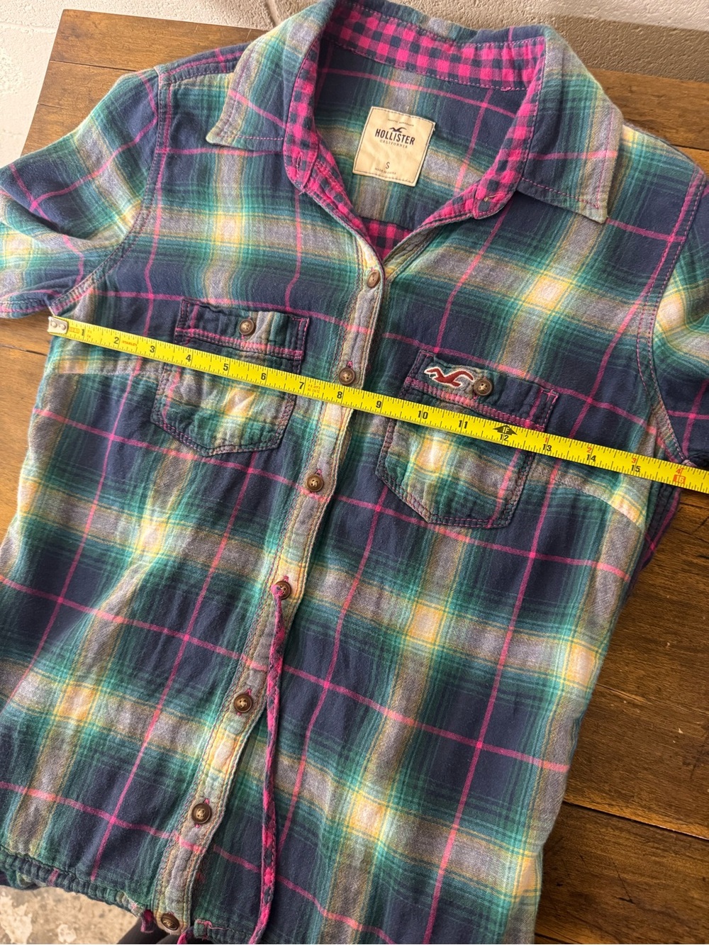 Hollister Y2K Plaid Button Shirt With Drawstring Waist Size Small - Picture 8 of 10